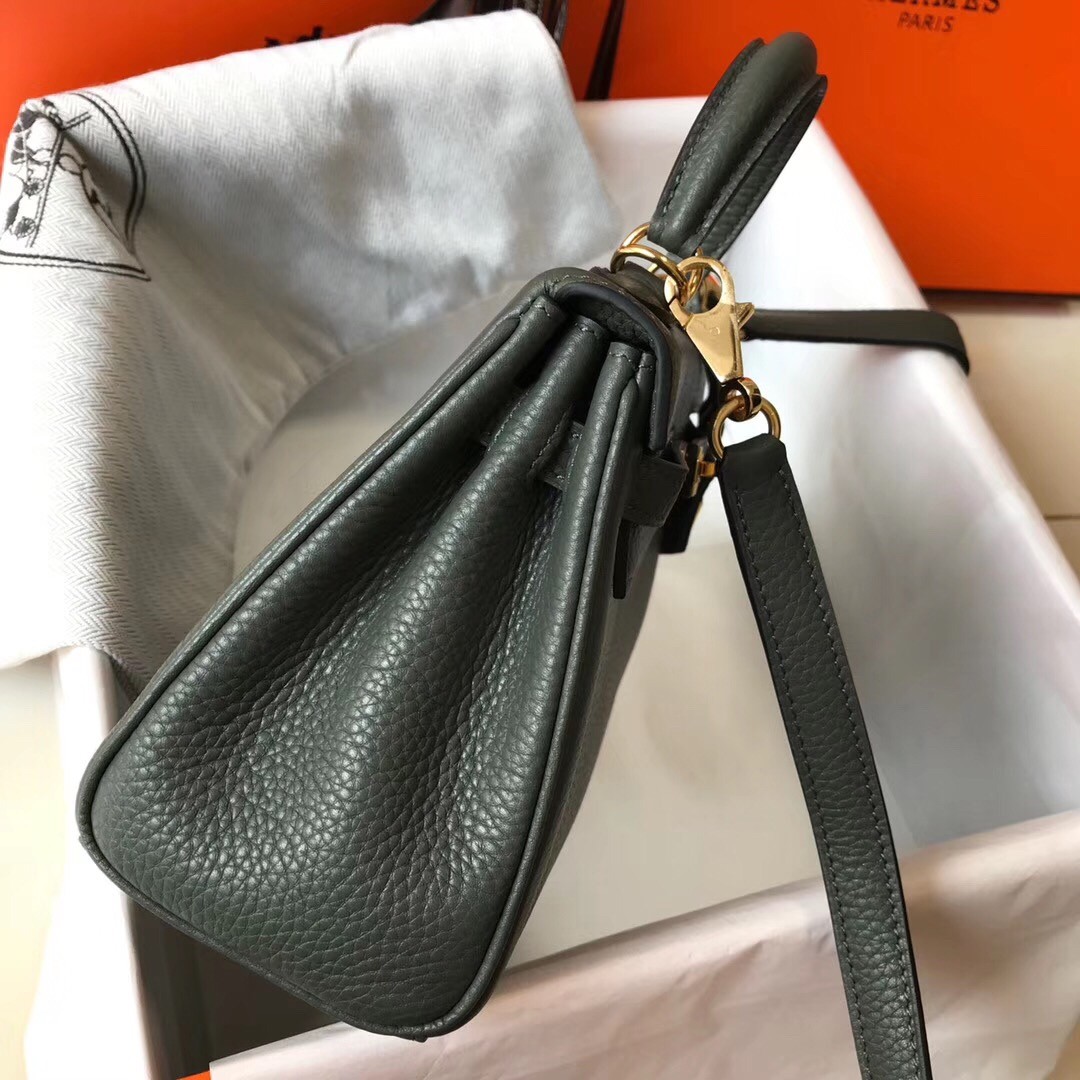 H**mes mini kelly 20cm bag in canopee clemence leather