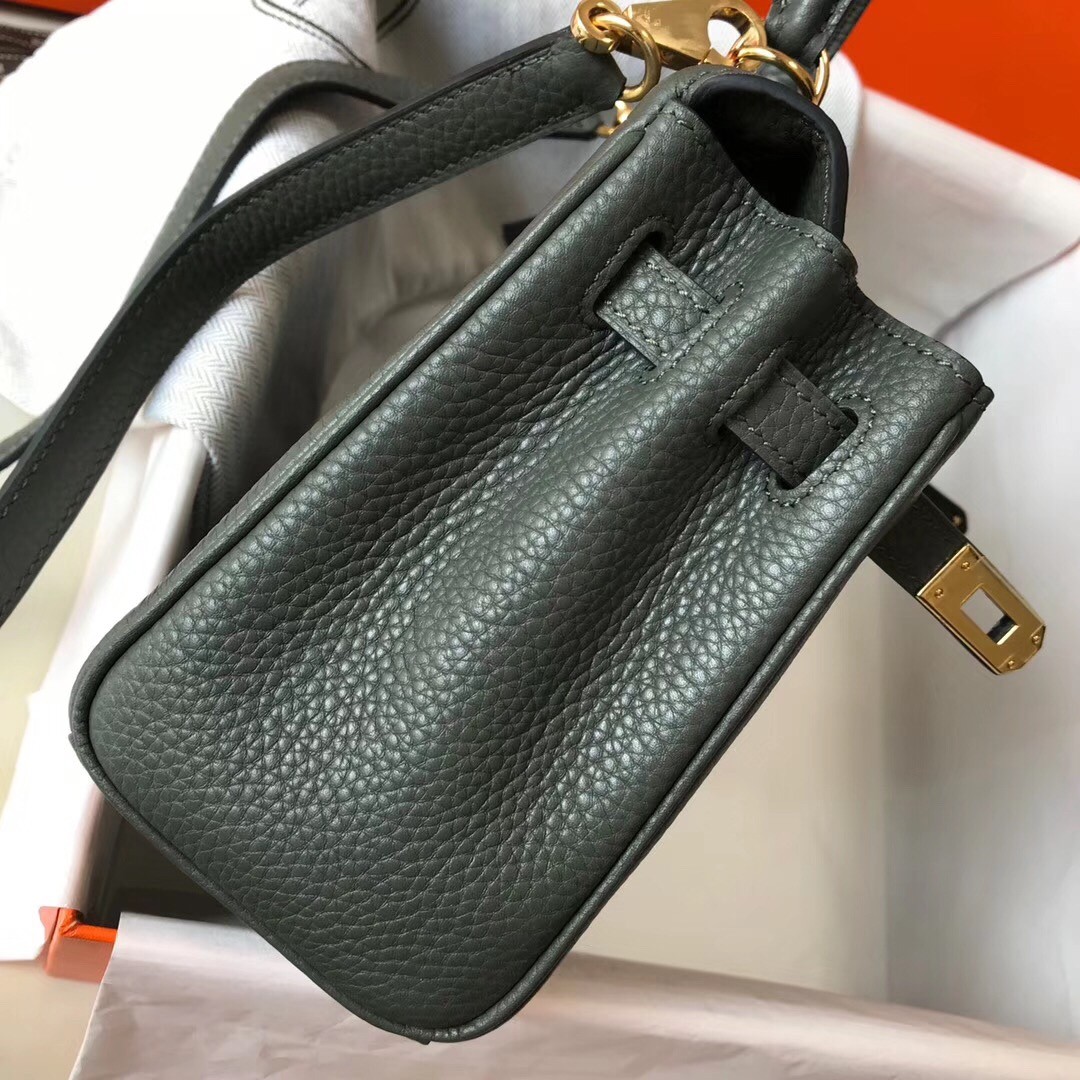 H**mes mini kelly 20cm bag in canopee clemence leather