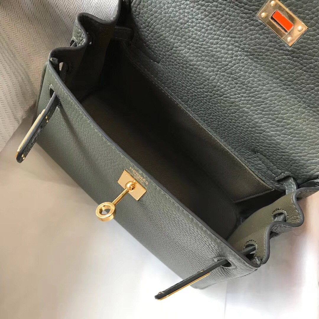 H**mes mini kelly 20cm bag in canopee clemence leather