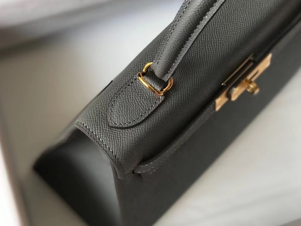 H**mes kelly 25cm sellier bag in ardoise epsom leather