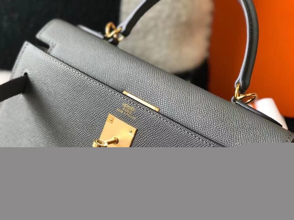 H**mes kelly 25cm sellier bag in ardoise epsom leather