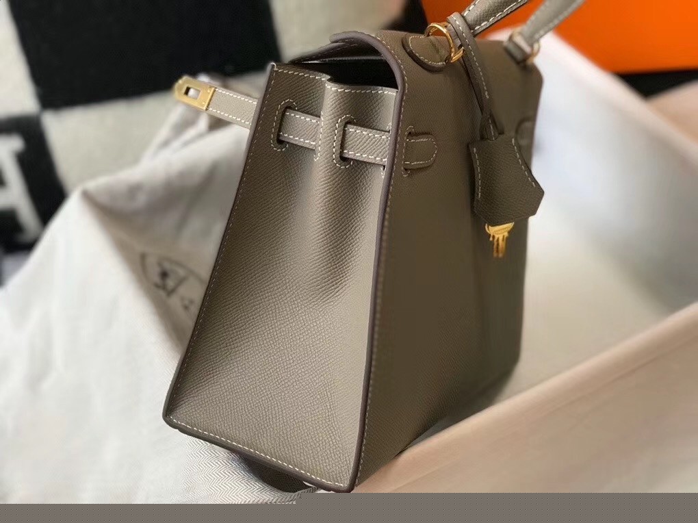 H**mes kelly 25cm sellier bag in gris asphalt epsom leather