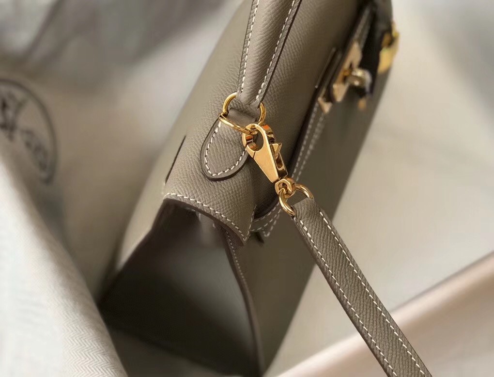 H**mes kelly 25cm sellier bag in gris asphalt epsom leather