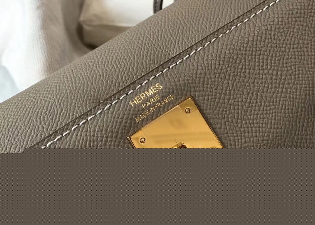 H**mes kelly 25cm sellier bag in gris asphalt epsom leather