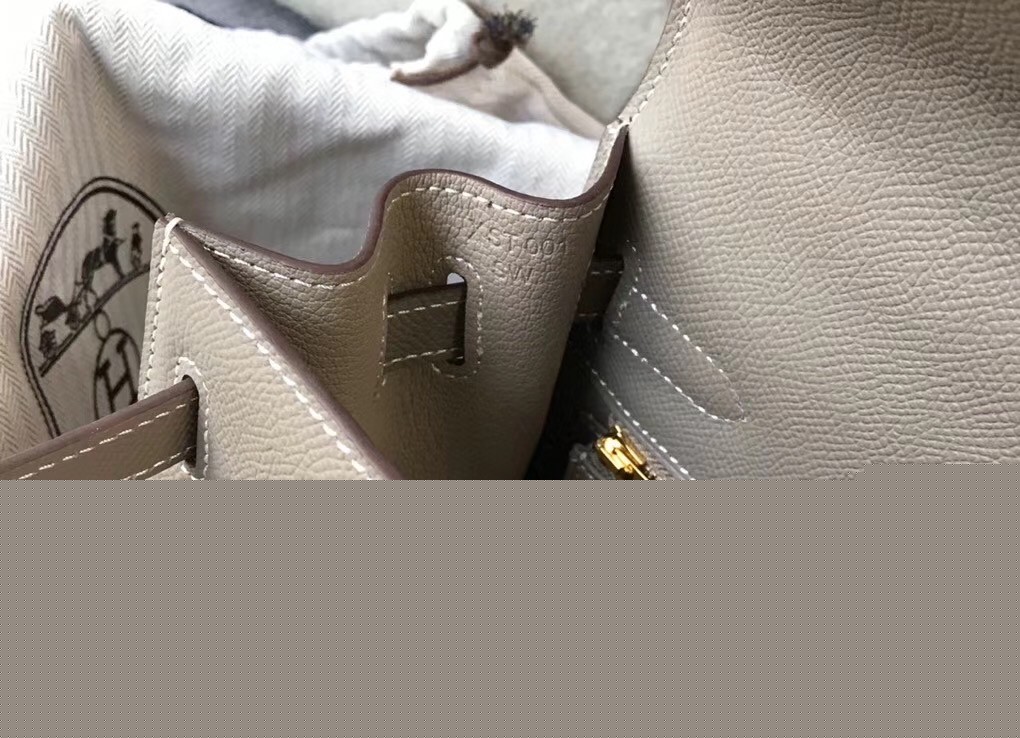 H**mes kelly 25cm sellier bag in gris asphalt epsom leather