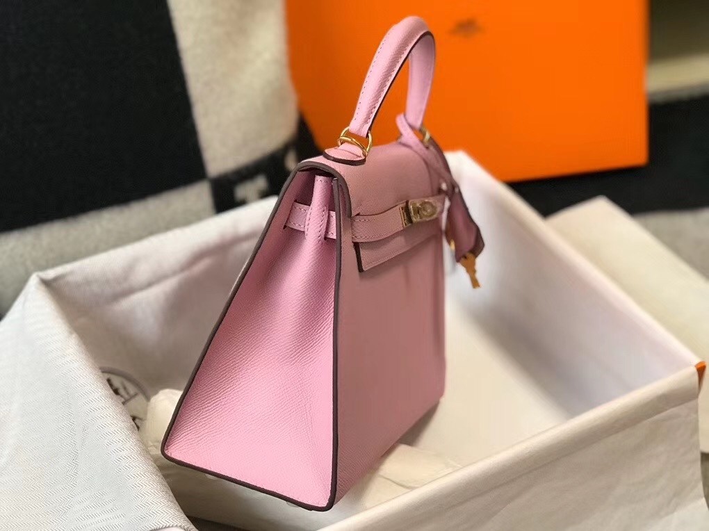 H**mes kelly 25cm sellier bag in mauve sylvestre epsom leather