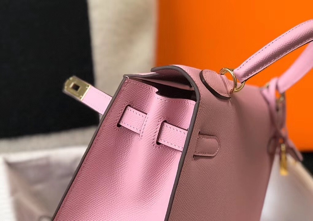 H**mes kelly 25cm sellier bag in mauve sylvestre epsom leather