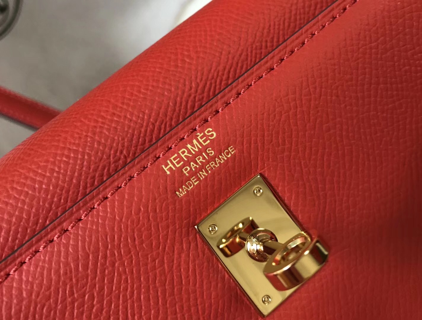 H**mes kelly 25cm sellier bag in piment epsom leather