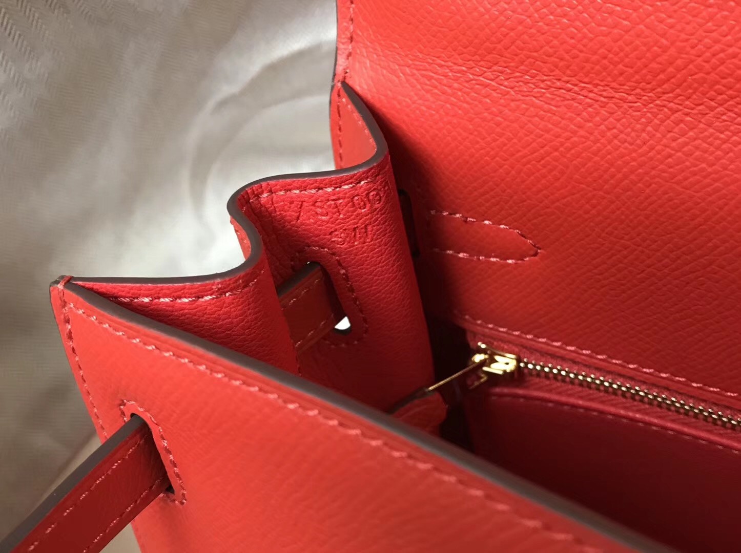 H**mes kelly 25cm sellier bag in piment epsom leather