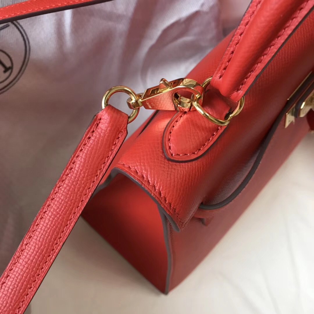 H**mes kelly 25cm sellier bag in piment epsom leather