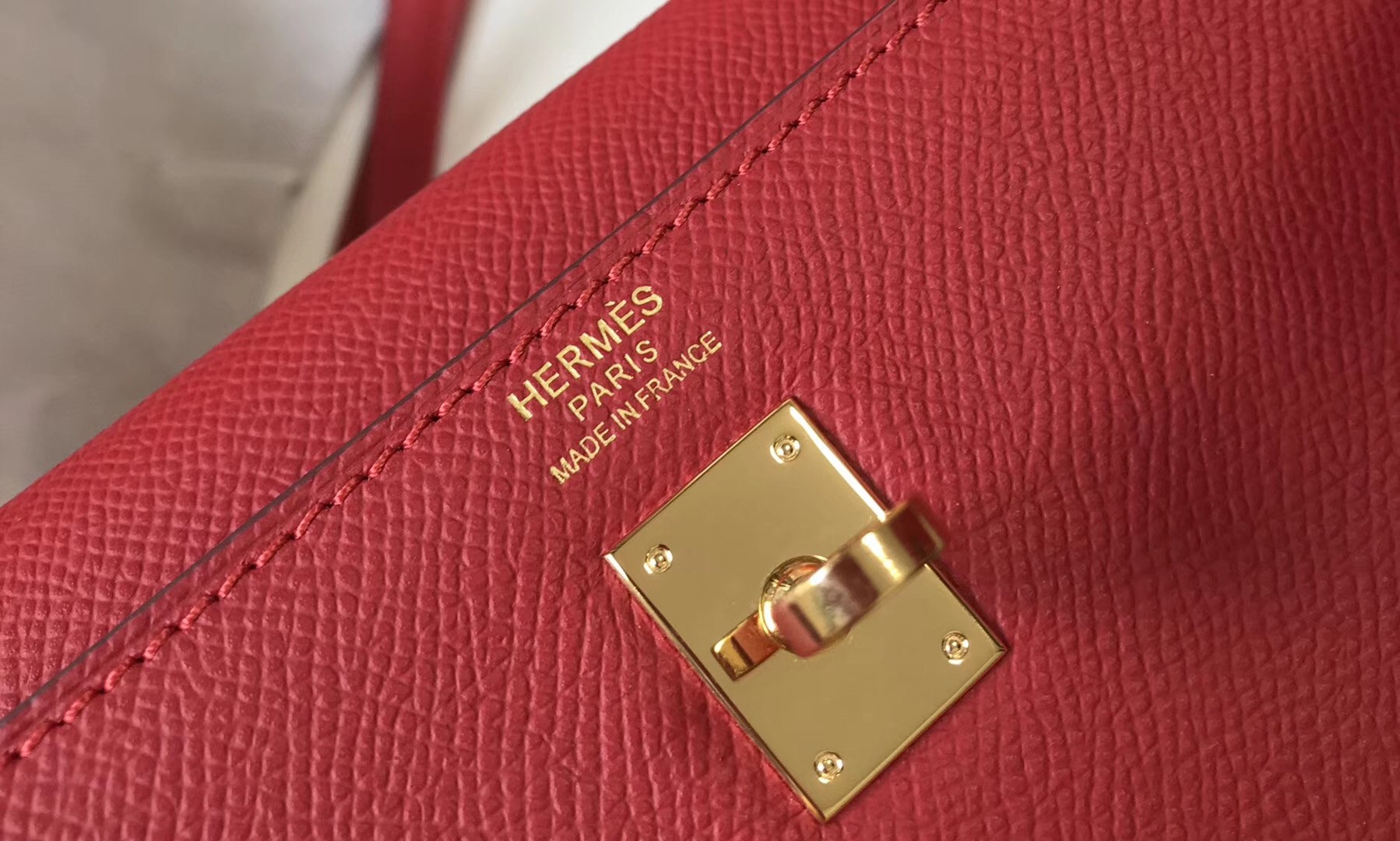 H**mes kelly 25cm sellier bag in red epsom leather