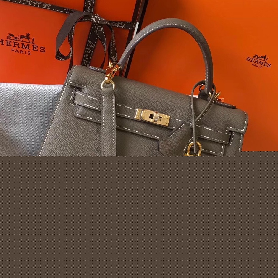 H**mes kelly 25cm sellier bag in taupe epsom leather