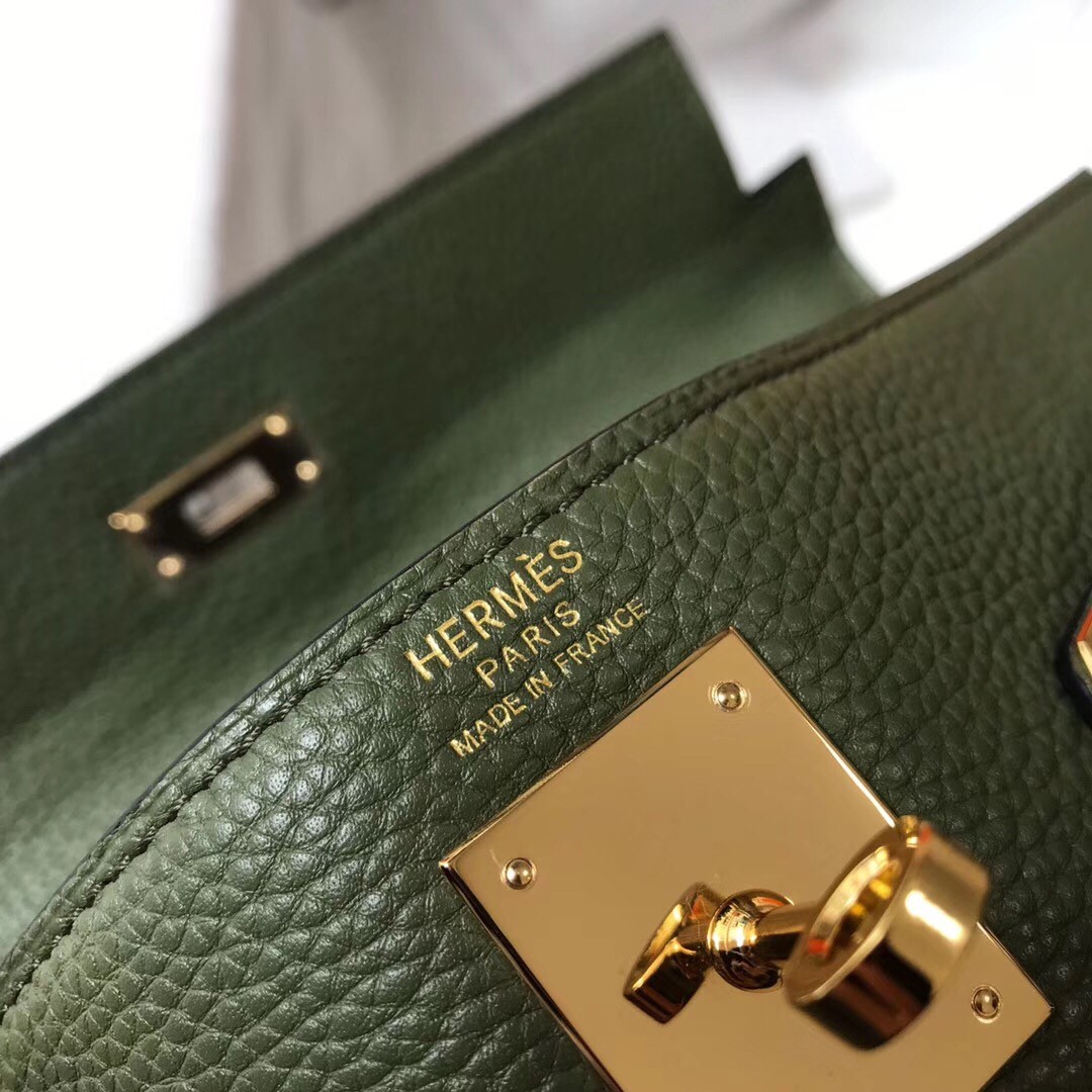 H**mes kelly 28cm retourne bag in canopee clemence leather