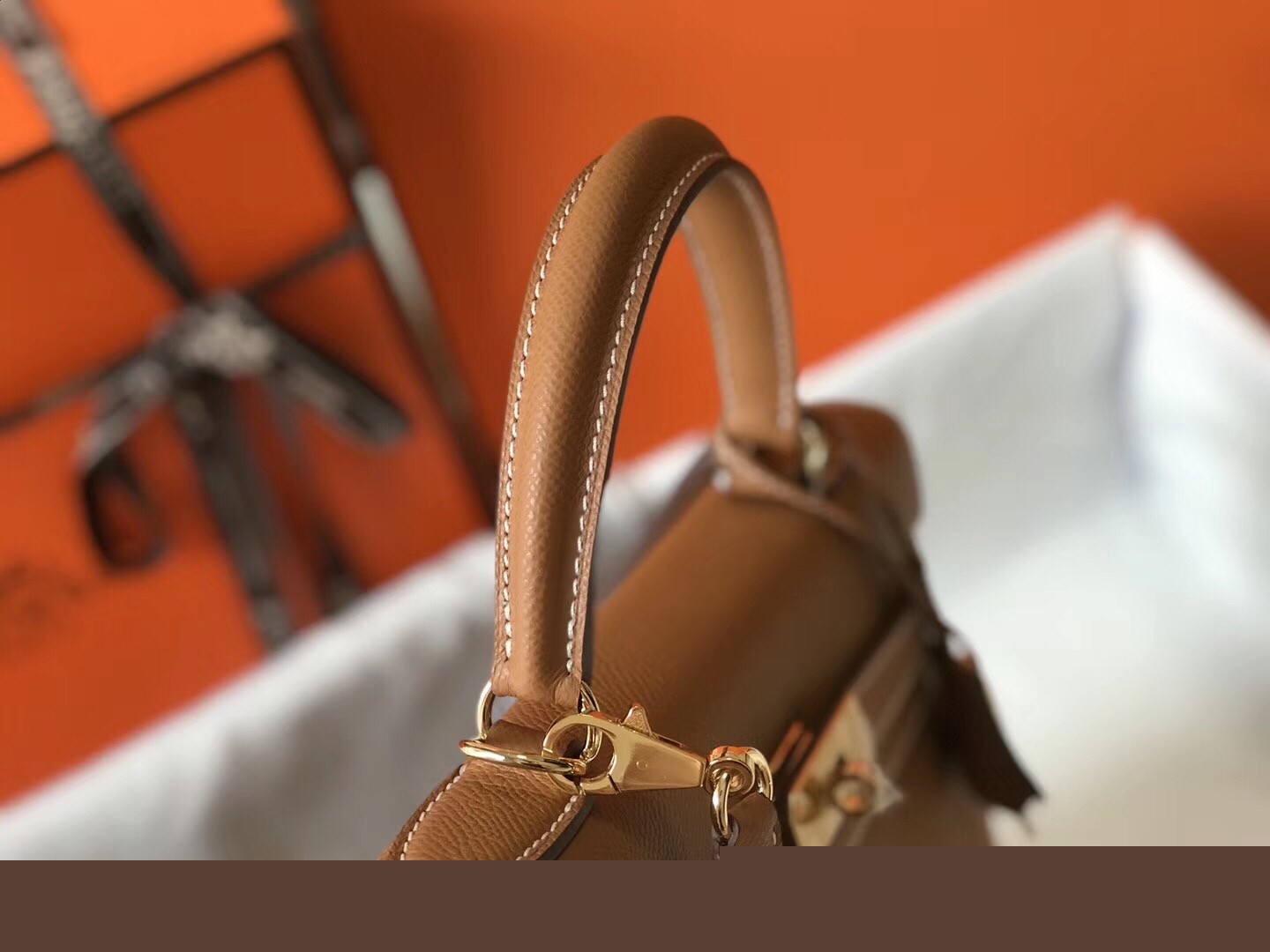 H**mes kelly 28cm sellier bag in brown epsom leather