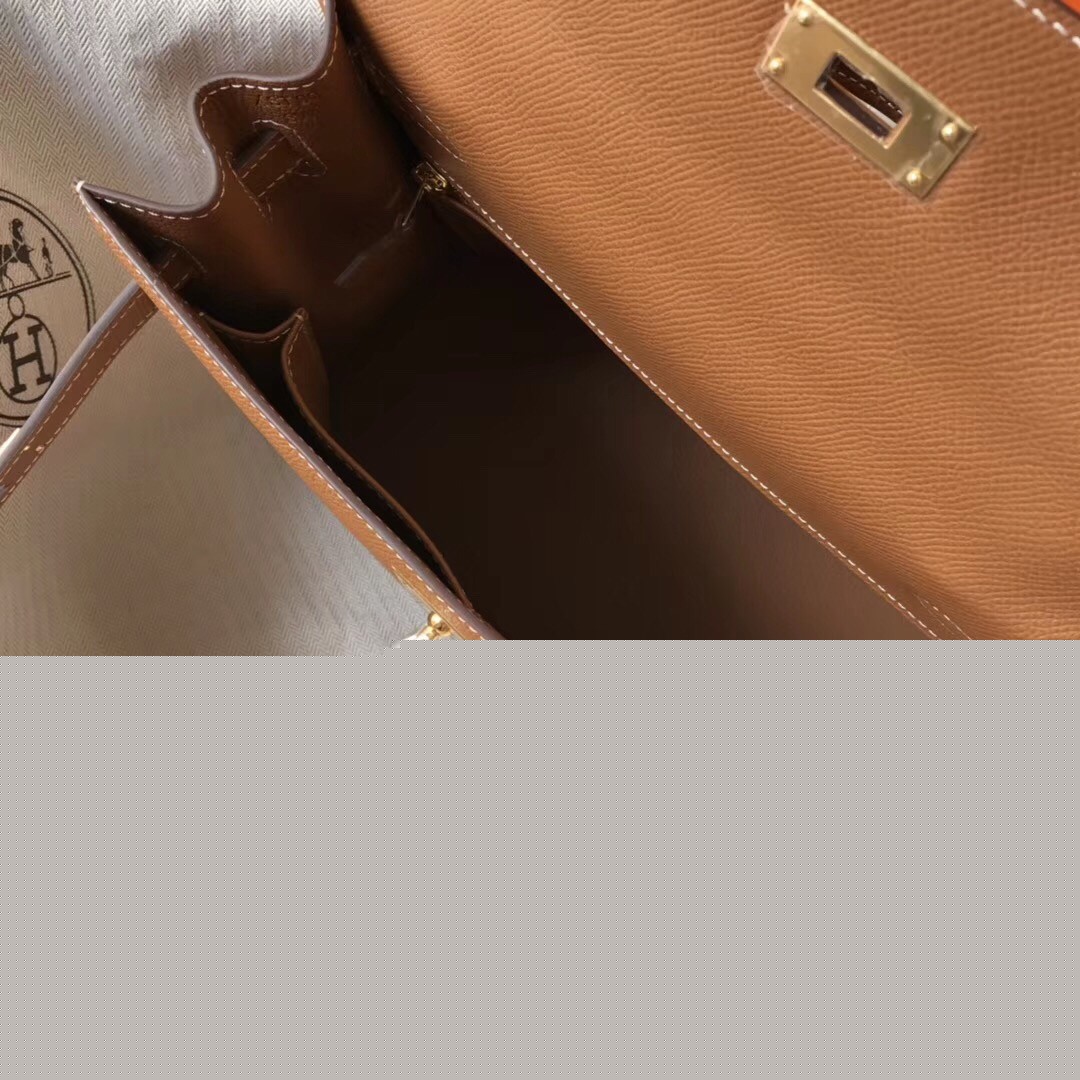 H**mes kelly 28cm sellier bag in brown epsom leather