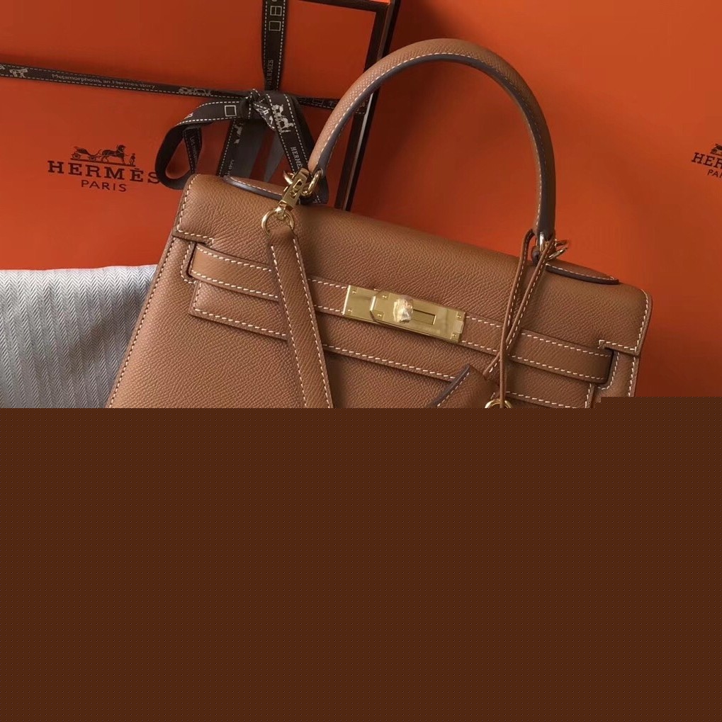 H**mes kelly 28cm sellier bag in brown epsom leather