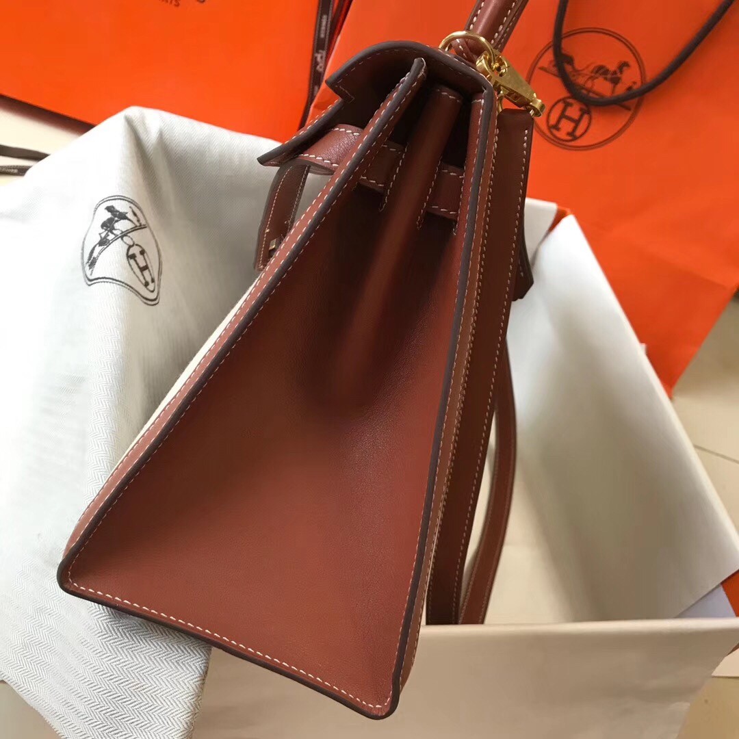 H**mes kelly 32cm sellier bag in canvas with barenia leather