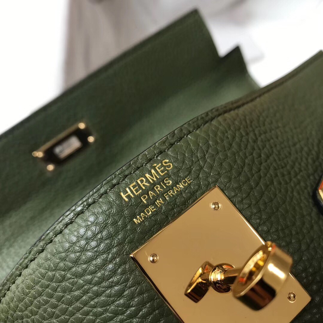 H**mes kelly 32cm retourne bag in canopee clemence leather