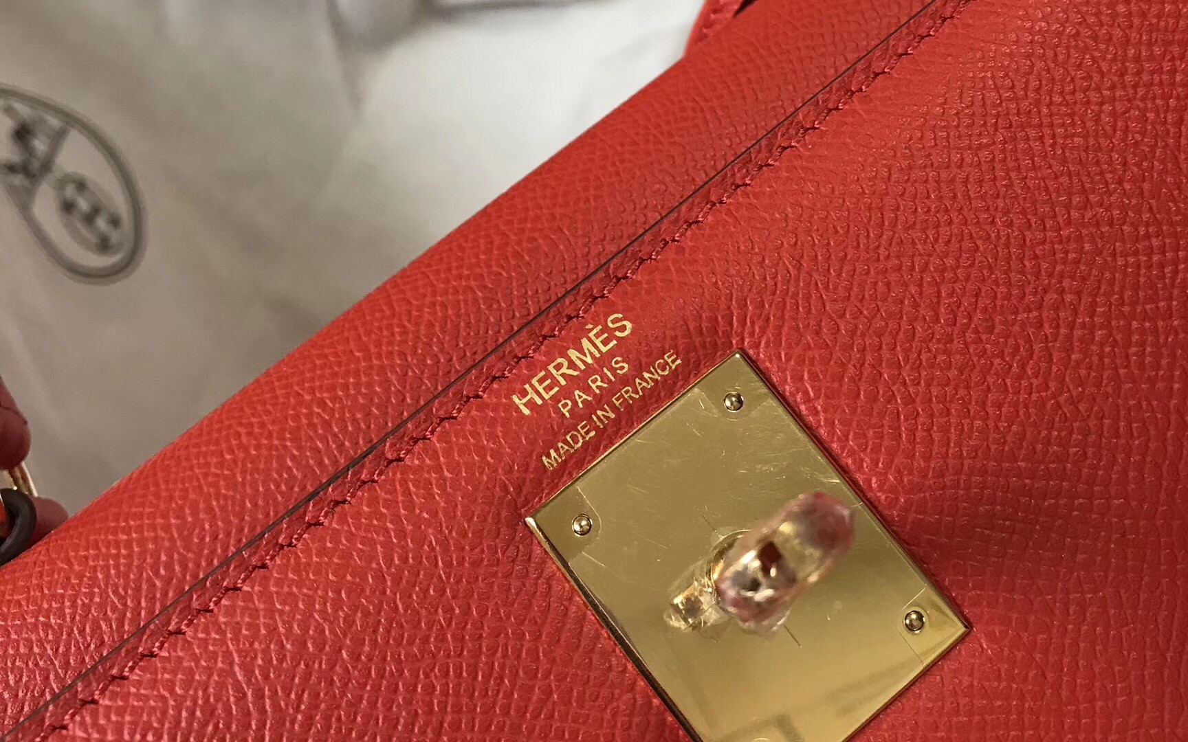 H**mes kelly 32cm sellier bag in red epsom leather