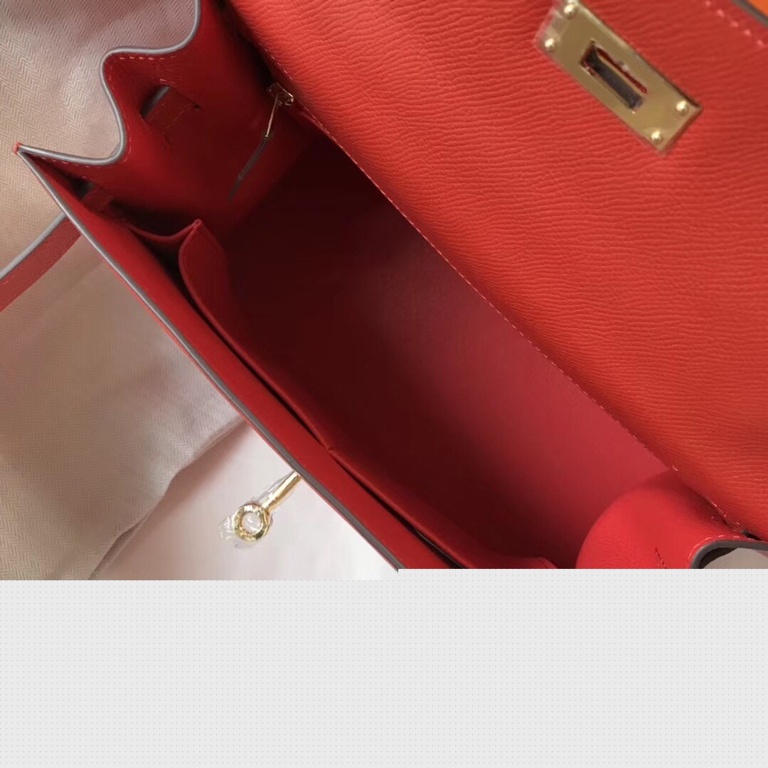 H**mes kelly 32cm sellier bag in red epsom leather