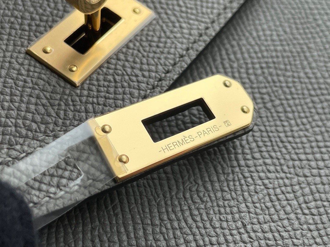 H**mes kelly en desordre 20 handmade bag in etain epsom calfskin
