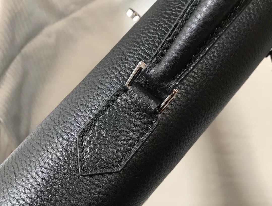 H**mes kelly depeche 34 briefcase in black calfskin
