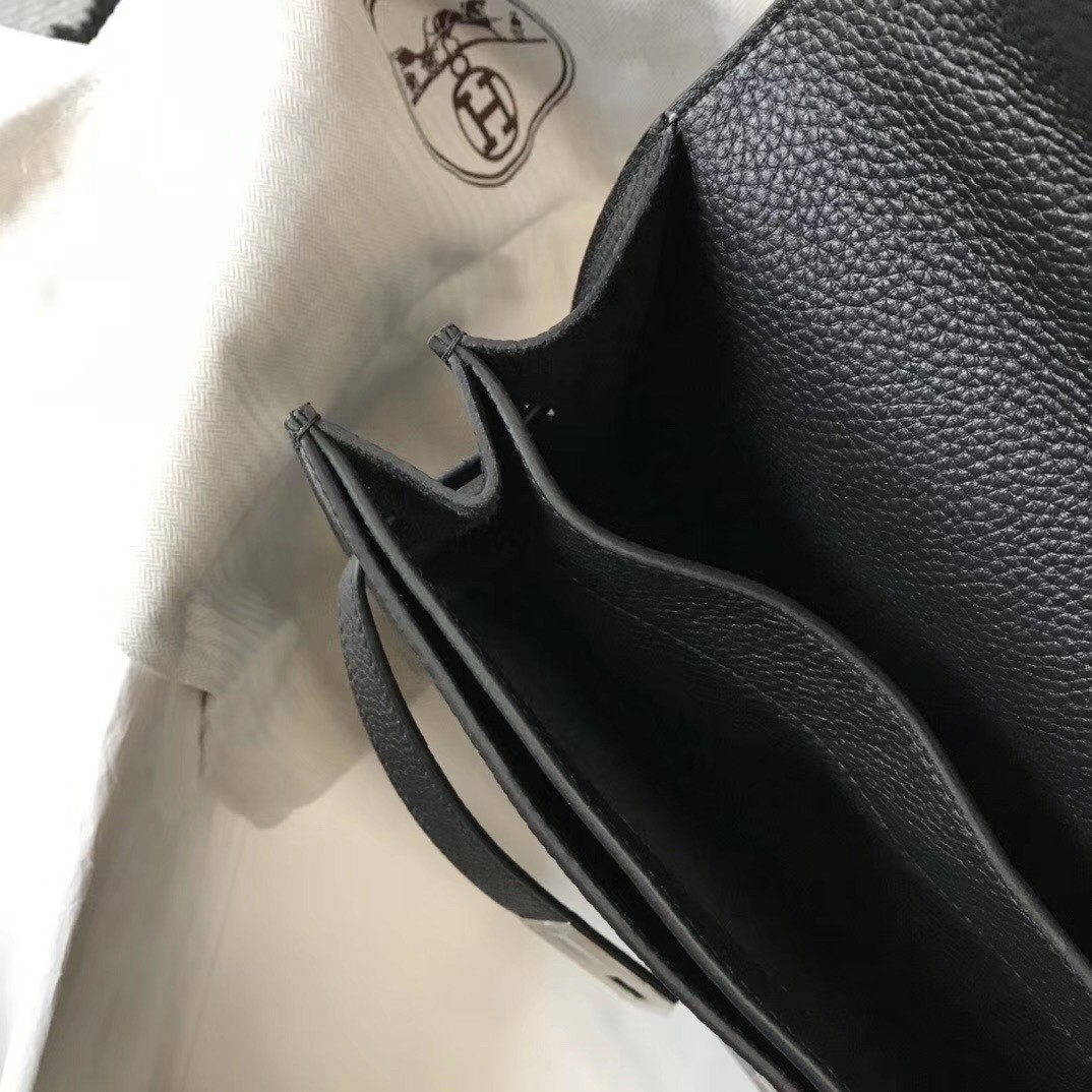 H**mes kelly depeche 38 briefcase in black calfskin