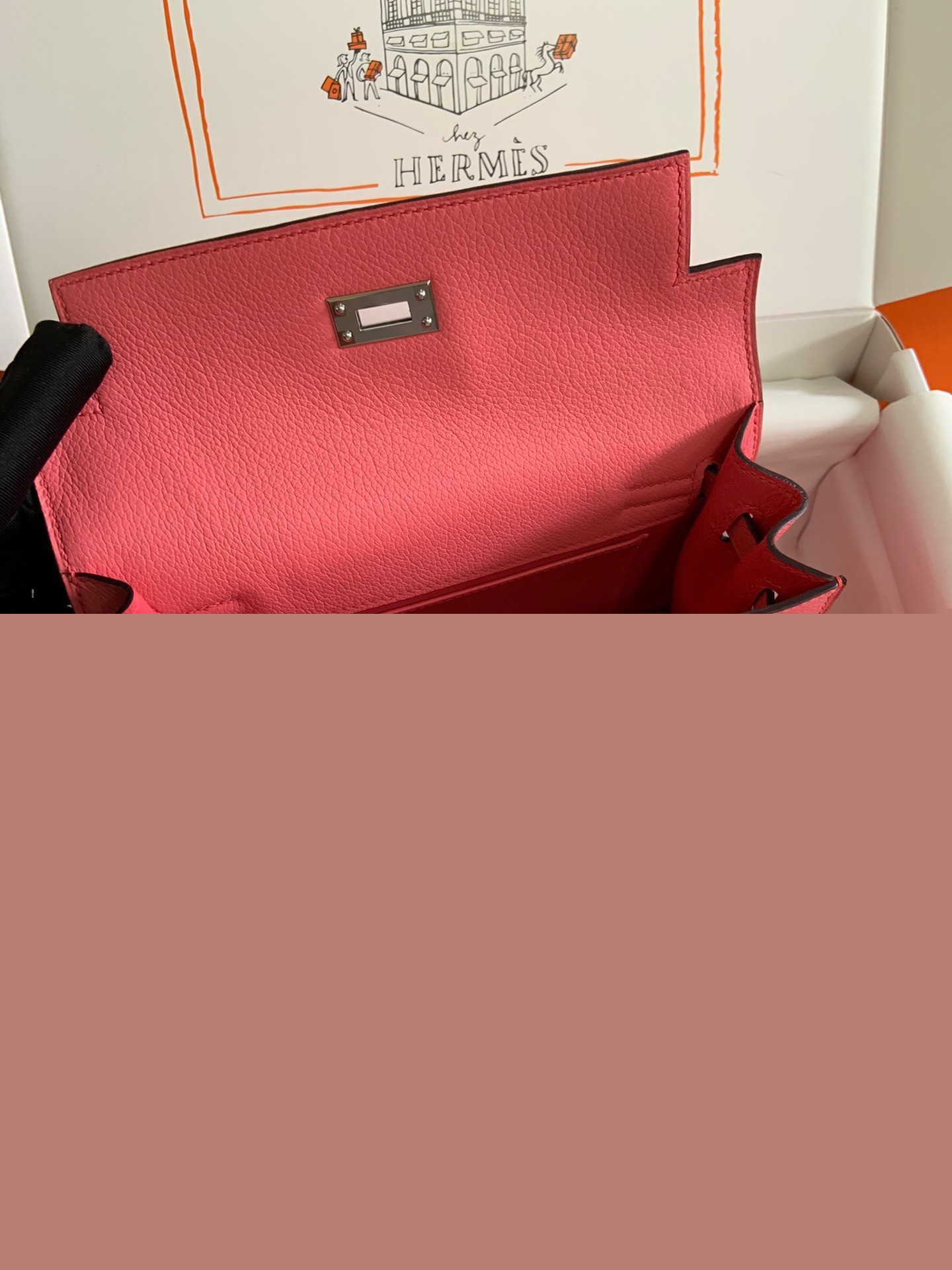 H**mes kelly danse ii handmade bag in rose lipstick evercolor calfskin