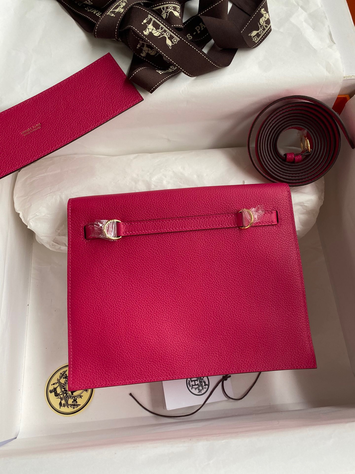H**mes kelly danse ii bag in rose mexico evercolor calfskin