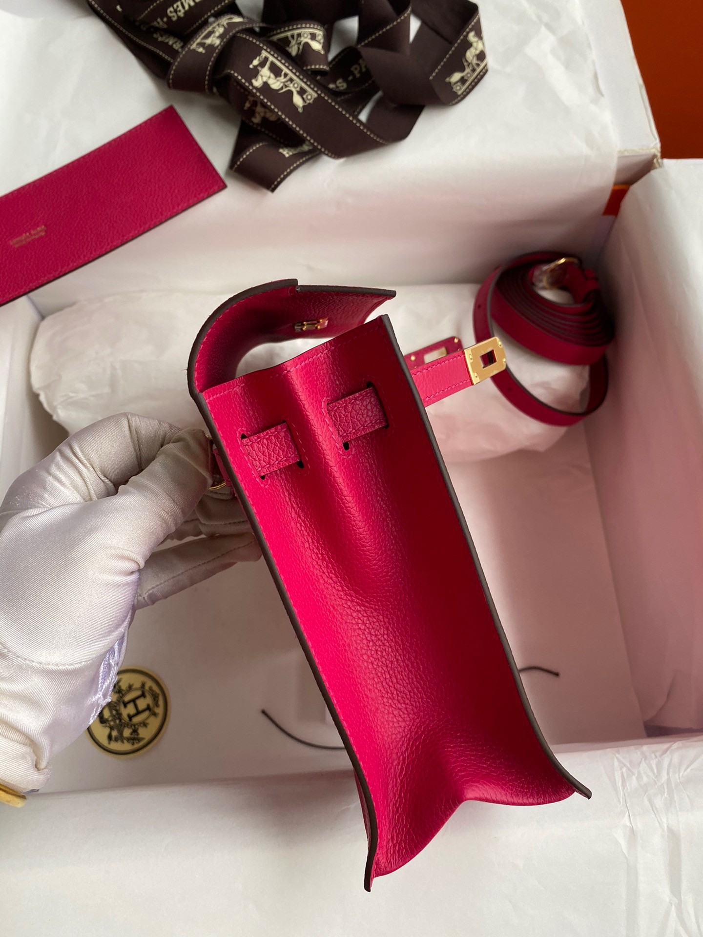 H**mes kelly danse ii bag in rose mexico evercolor calfskin