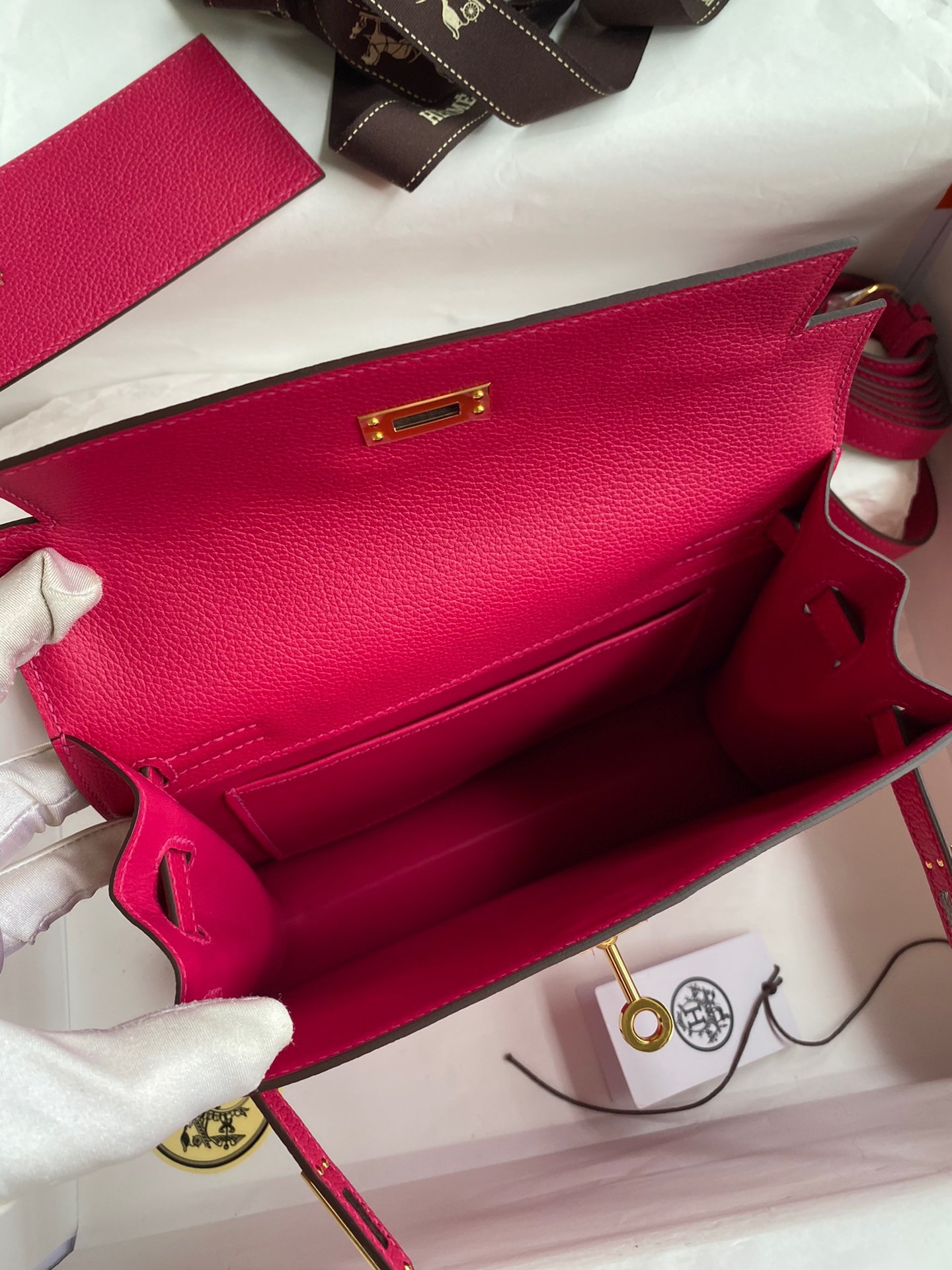 H**mes kelly danse ii bag in rose mexico evercolor calfskin