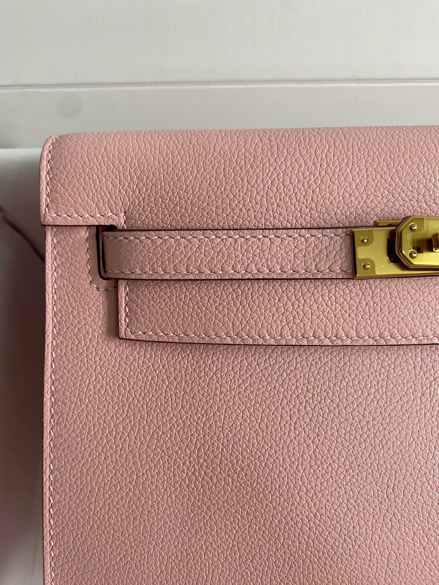 H**mes kelly danse ii handmade bag in rose sakura evercolor calfskin