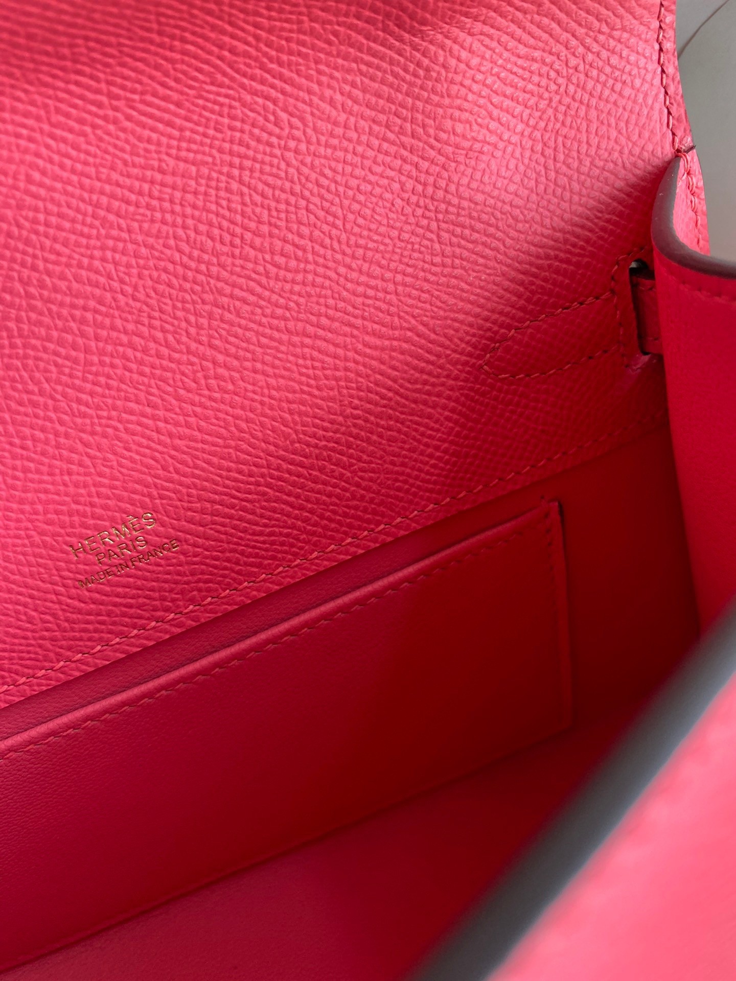 H**mes kelly pochette handmade bag in rose lipstick epsom calfskin