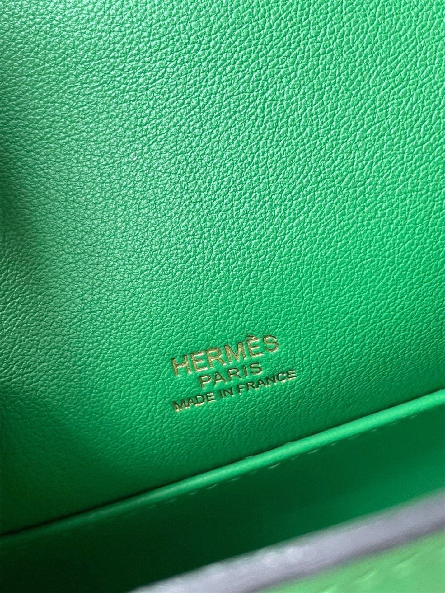 H**mes kelly pochette handmade bag in bamboo swift calfskin