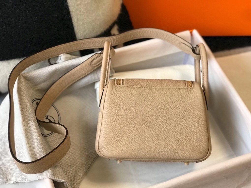 H**mes mini lindy bag in trench clemence leather