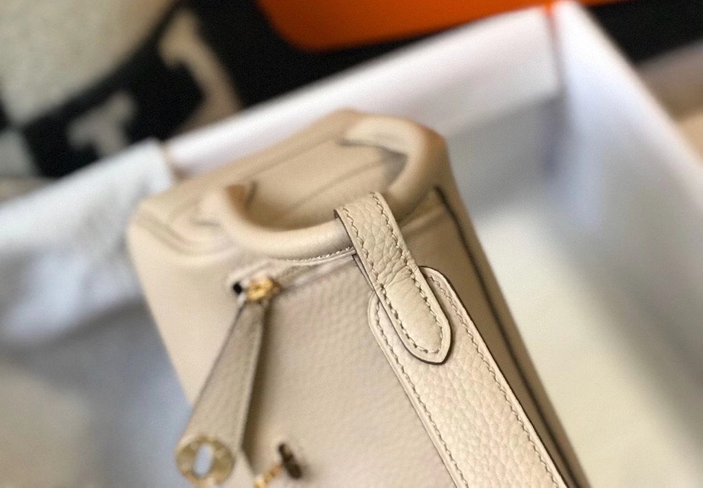 H**mes mini lindy bag in trench clemence leather