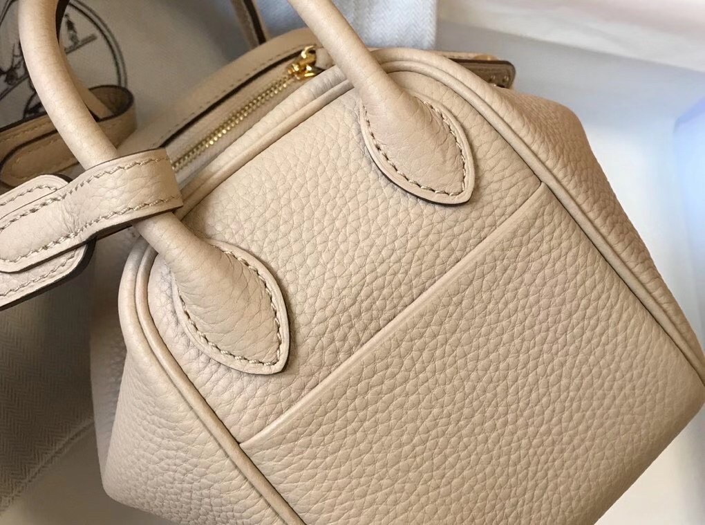 H**mes mini lindy bag in trench clemence leather
