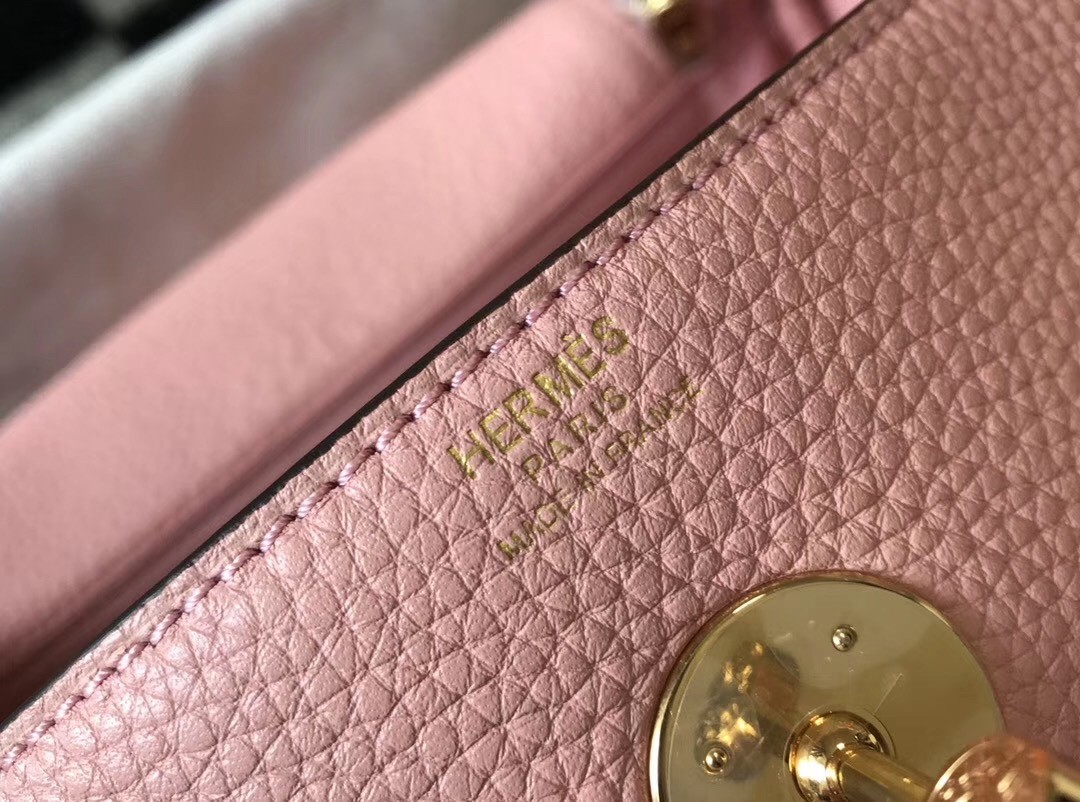 H**mes lindy 26cm bag in pink clemence with ghw