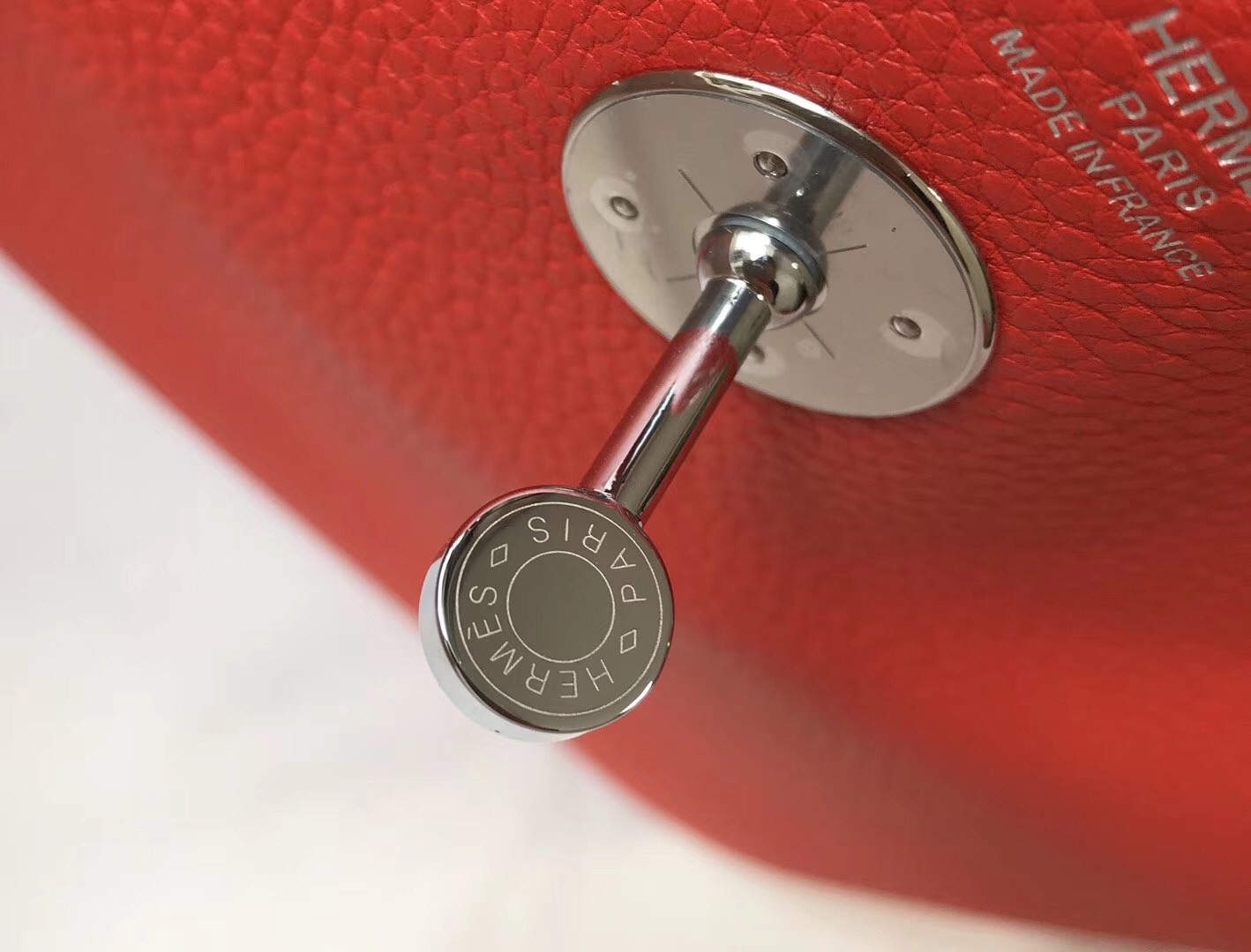 H**mes lindy 26cm bag in red clemence with phw