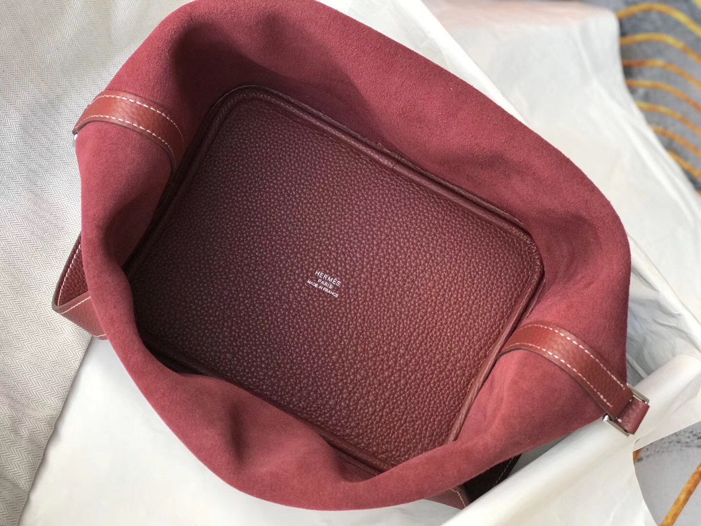 H**mes picotin lock 18 bag in bordeaux clemence leather