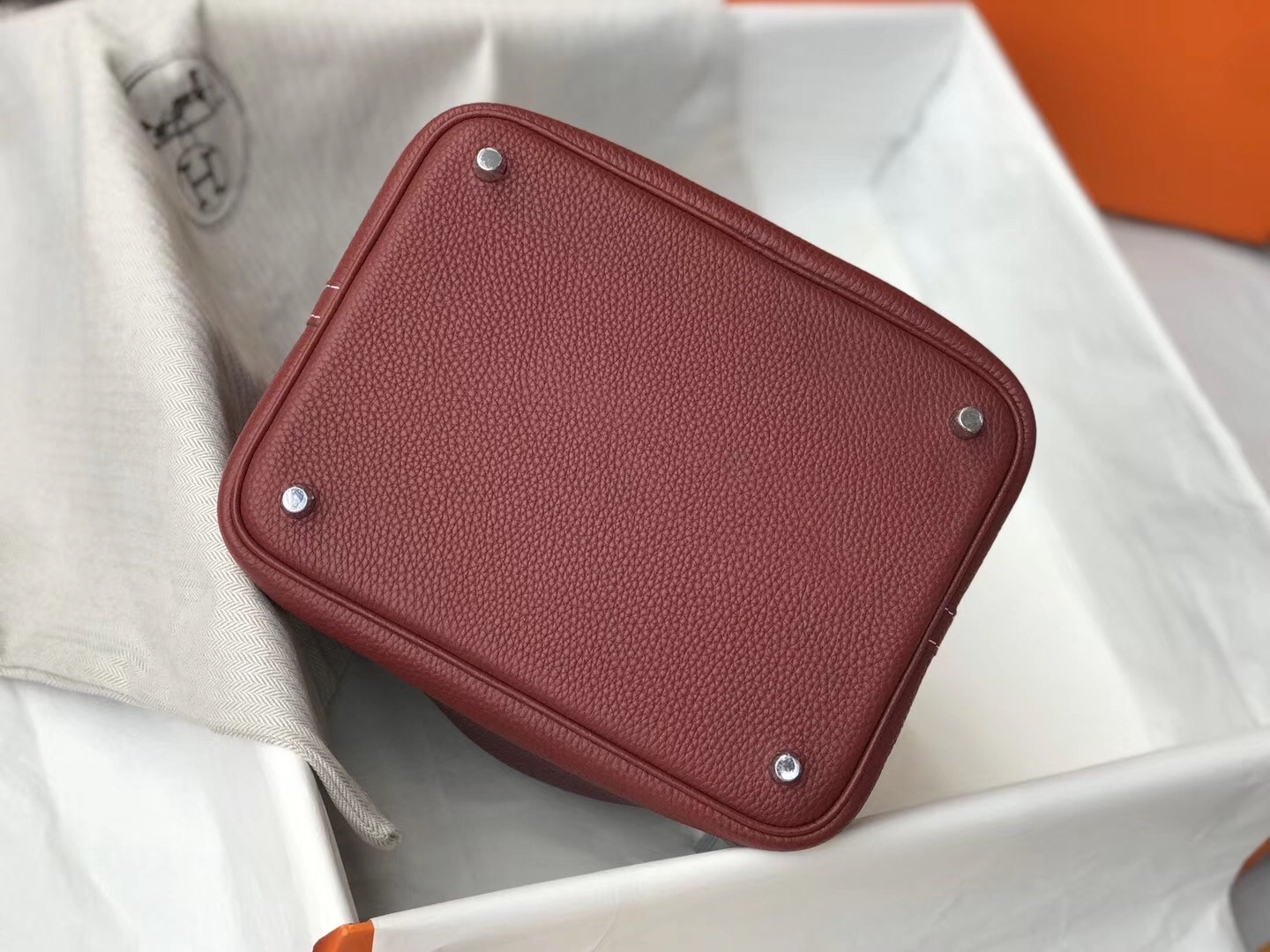 H**mes picotin lock 18 bag in bordeaux clemence leather