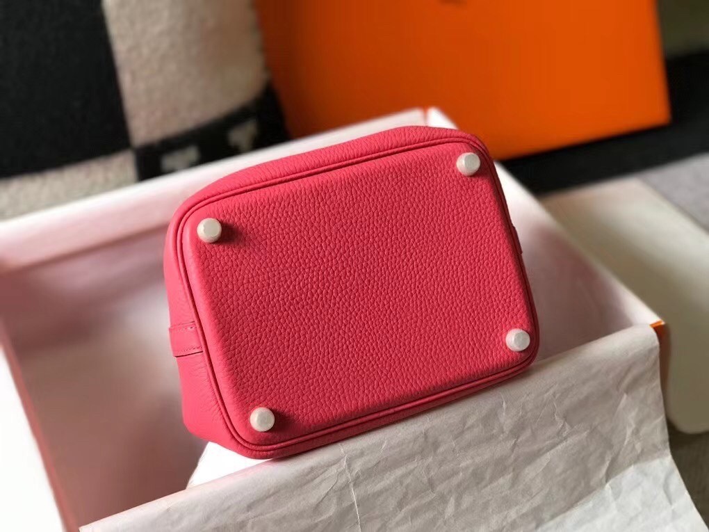 H**mes picotin lock 18 bag in rose lipstick clemence leather