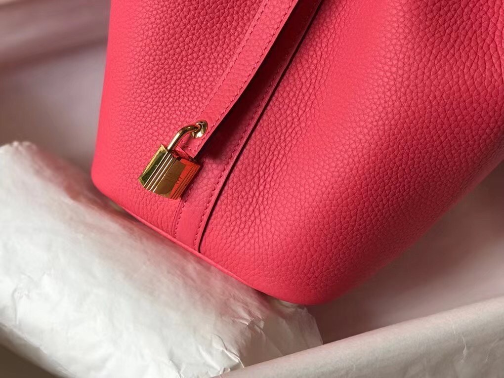 H**mes picotin lock 18 bag in rose lipstick clemence leather