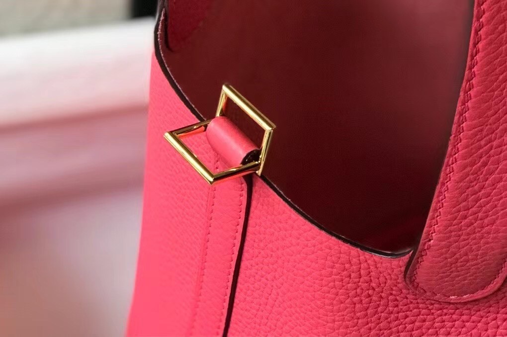 H**mes picotin lock 18 bag in rose lipstick clemence leather