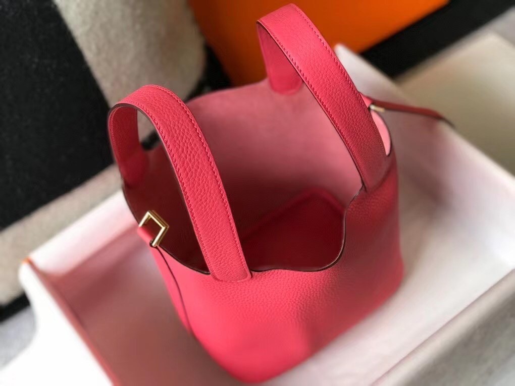 H**mes picotin lock 18 bag in rose lipstick clemence leather