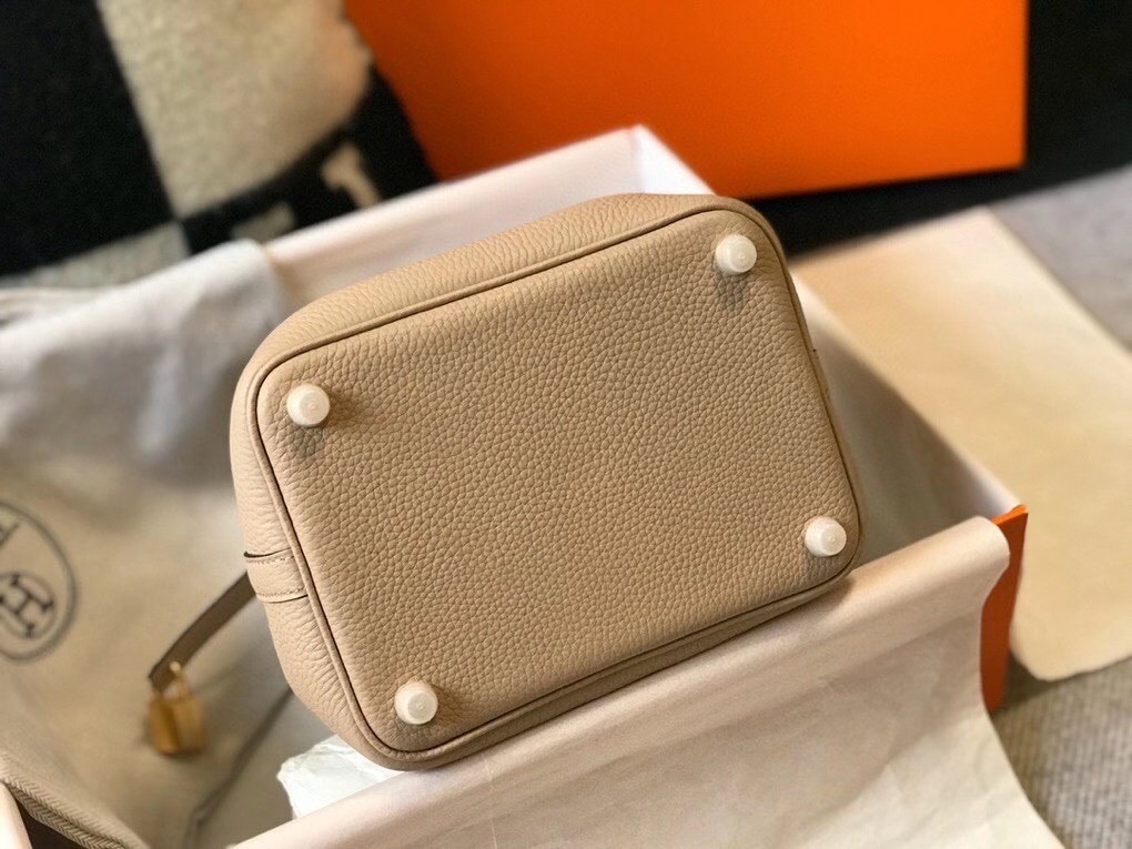 H**mes picotin lock 18 bag in trench clemence leather