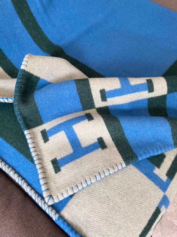 H**mes emeraude avalon bayadere throw blanket