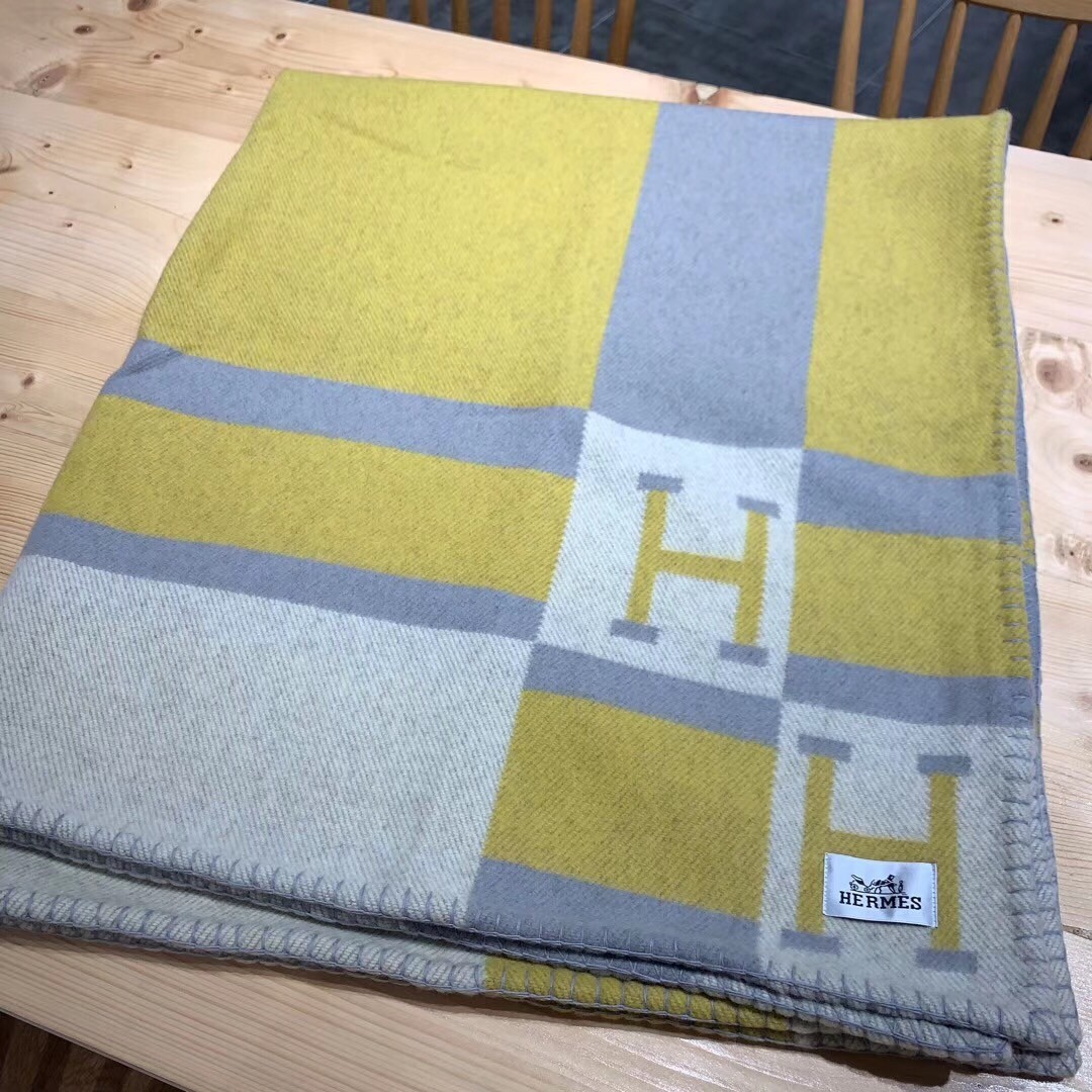 H**mes jaune avalon bayadere throw blanket