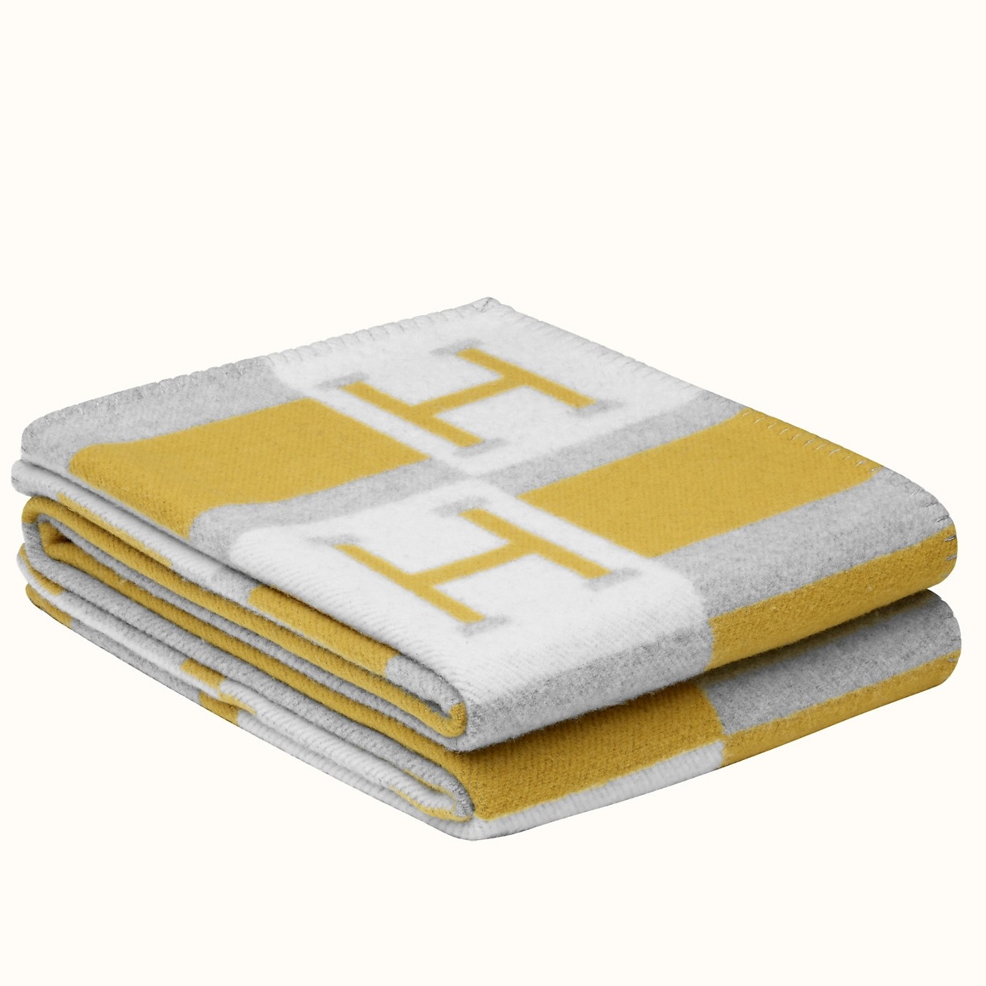 H**mes jaune avalon bayadere throw blanket