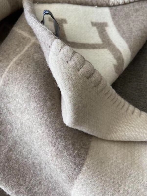 H**mes beige avalon iii throw blanket